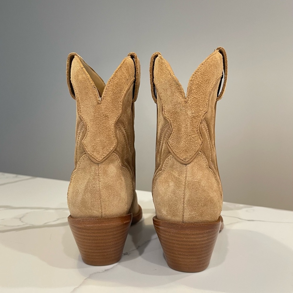 Reformation Tan Suede Western Ankle Boots - Otto - Picture 8 of 13